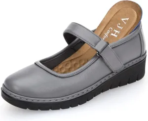 VJH confort Women s Mary Jane Flats, Breathable Comfort Round Toe Low Heel Slip-on Light Weight Walking Shoes