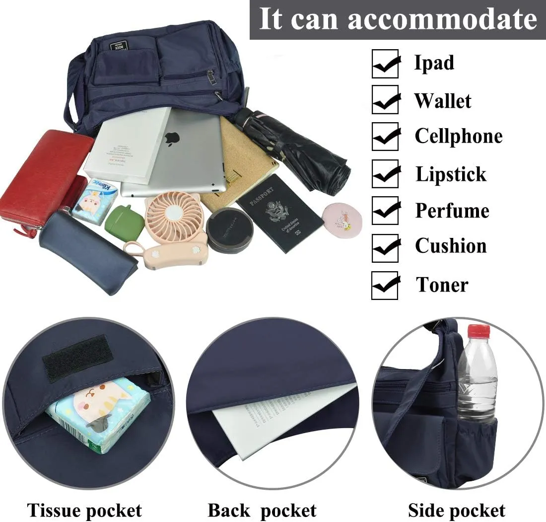 VOLGANIK ROCK Crossbody Bags for Women RFID Lightweight Travel Shoulder Bag Waterproof Nylon purses and handbags Pocketbook