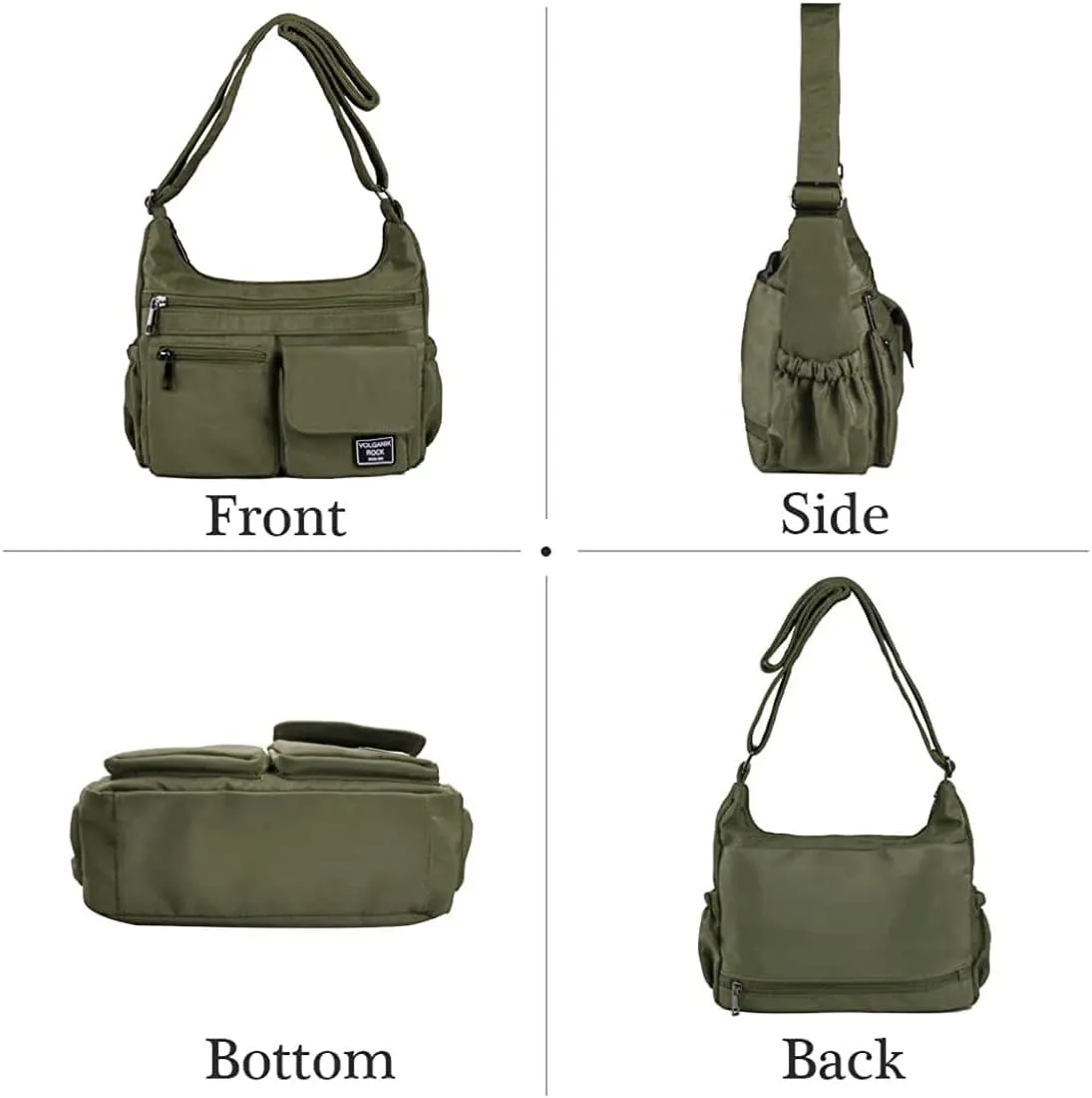 VOLGANIK ROCK Crossbody Bags for Women RFID Lightweight Travel Shoulder Bag Waterproof Nylon purses and handbags Pocketbook