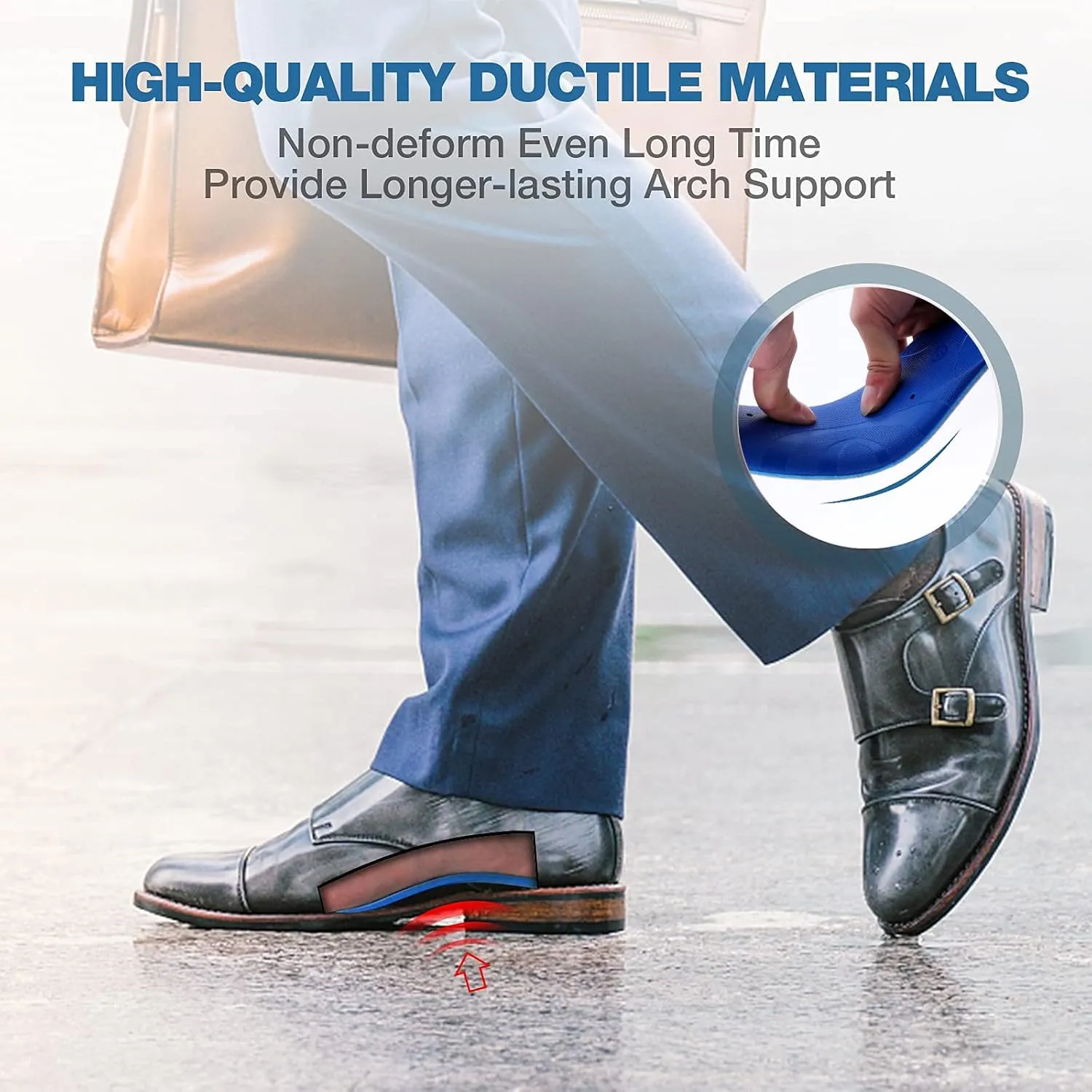 Walkomfy Arch Support Insoles for Women Men - Plantar Fasciitis Relief Orthotics Gel Shoe Inserts for Flat Feet Foot Fatigue, Over Pronation, Knee Back Pain - Stay on Your Feet Longer