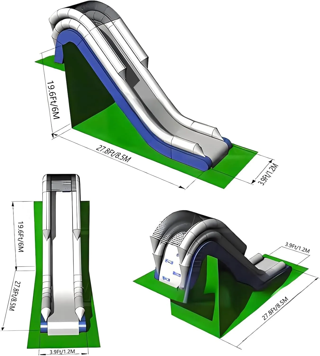 Water Floating Inflatable Yacht Slide with Air Pump and Support for Rivers, Pools, Beaches, Oceans