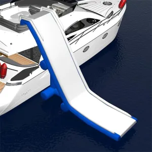Water Floating Inflatable Yacht Slide with Air Pump and Support for Rivers, Pools, Beaches, Oceans