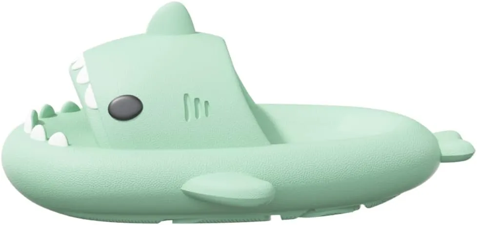 welltree Shark Slides for Women and Men Novelty Pillow Slippers Open Toe Shark Sandals Cushioned Cloud Slides