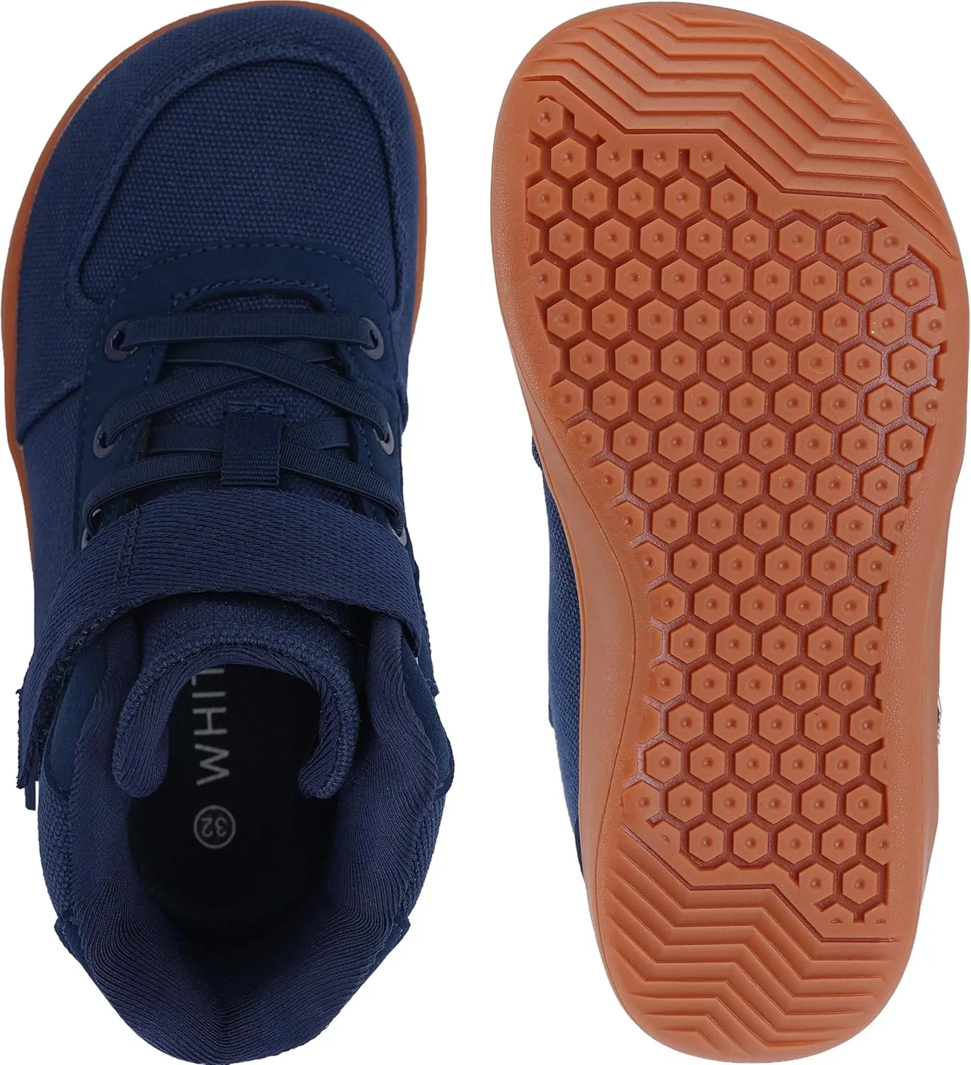 WHITIN High Top Boys/Girls Wide Barefoot Shoes   Zero Drop   Minimalist Sneaker for Little/Big Kids