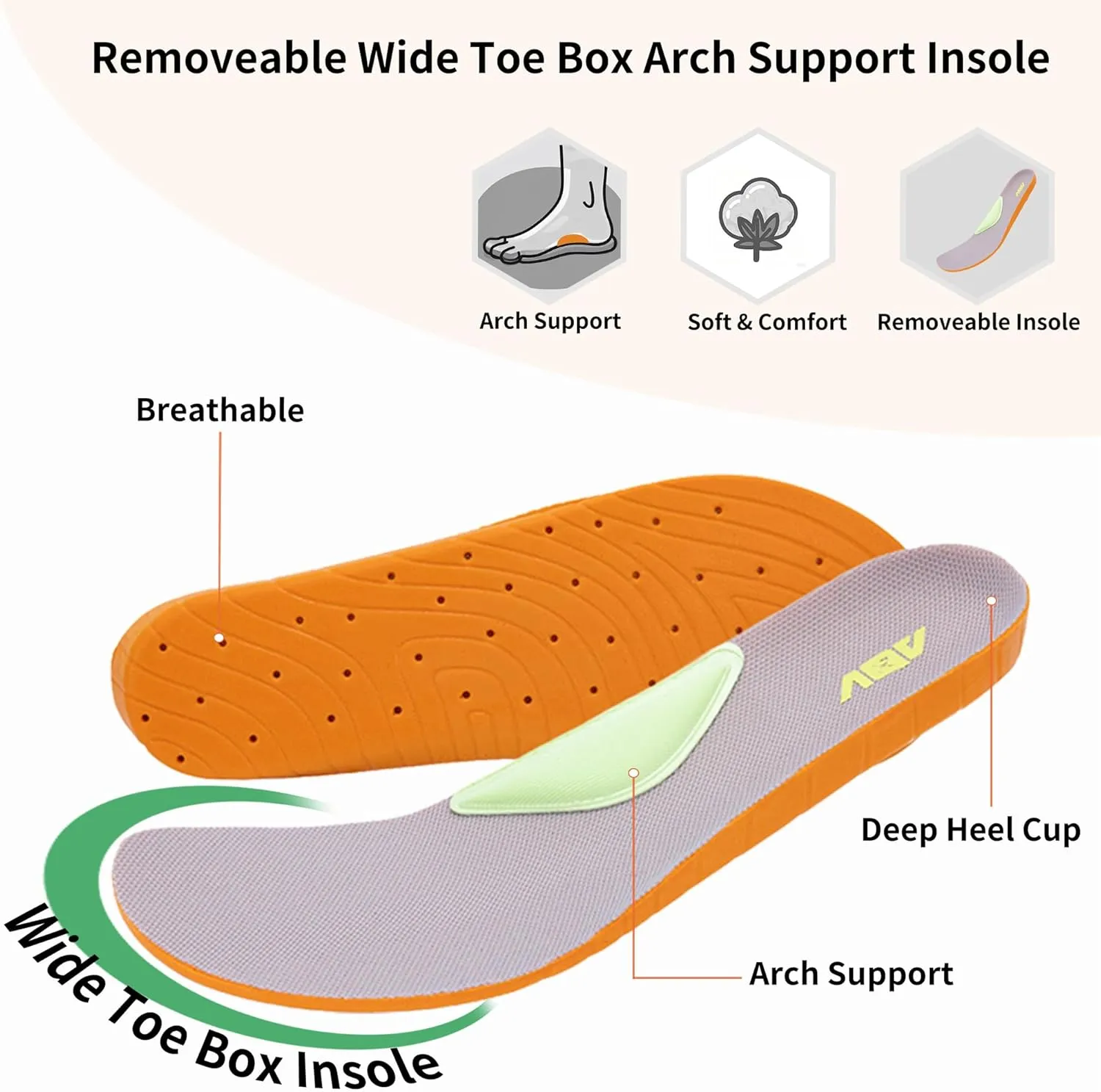 Wide Toe Box Shoes Women Arch Support Walking Shoes Plantar Fasciitis Orthotic Tennis Sneakers