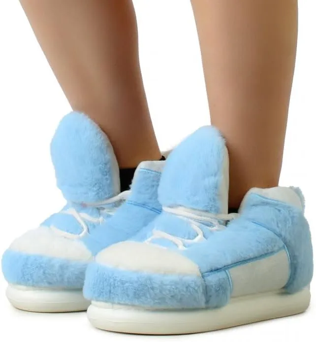 Wild Diva Slippy-01 Women's Lace Up Fur Detail Closed Toe Sneaker Slippers