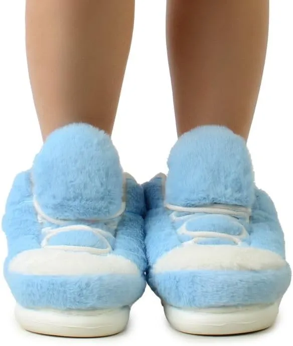 Wild Diva Slippy-01 Women's Lace Up Fur Detail Closed Toe Sneaker Slippers