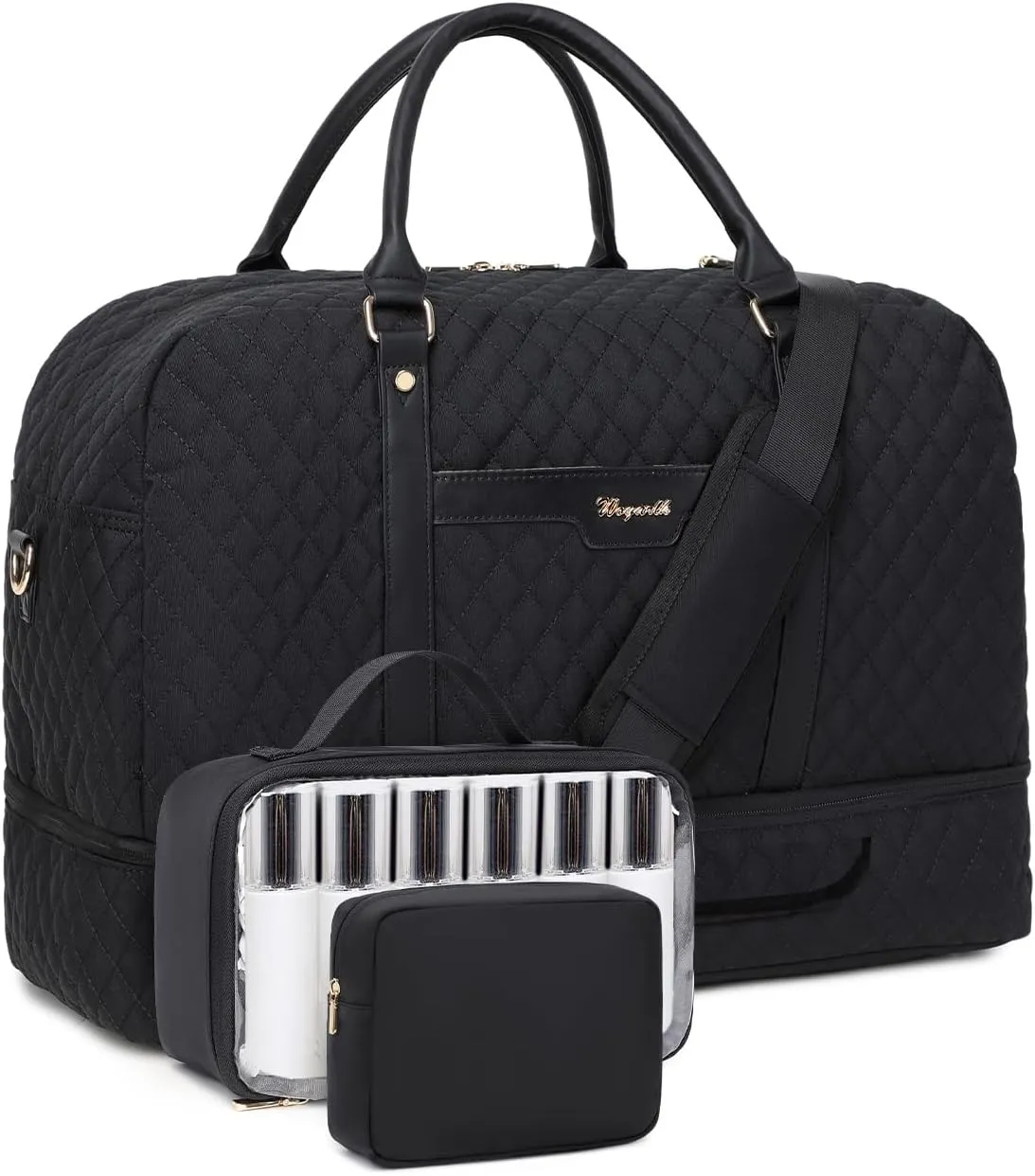 Wogarl Weekender Bag for Women Men Large Overnight Bag Travel Duffel Bag with Shoe Compartment Toiletry Satchel Bag Carry On Bag Fit 21" Laptop