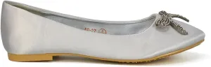 Women Flat Bridal Satin Slip On Ballerina Pumps Ladies Bow Bridesmaid Shoes Size 3-8