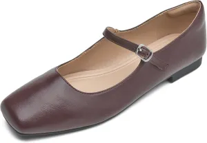 Women Mary Jane Shoes,Slip On Ankle Strap Dress Flat Shoes