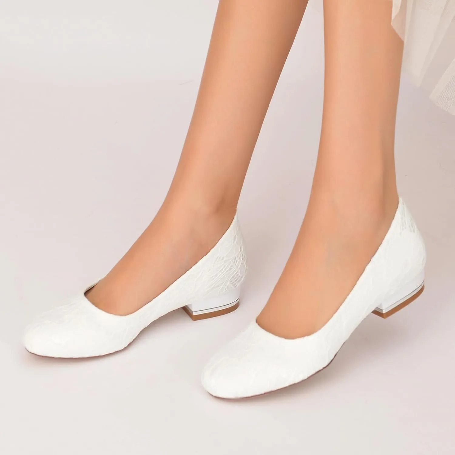 Women Slip On Lace Wedding Flats Wedding Shoes for Bride Shoes Closed Toe Ballet Flats