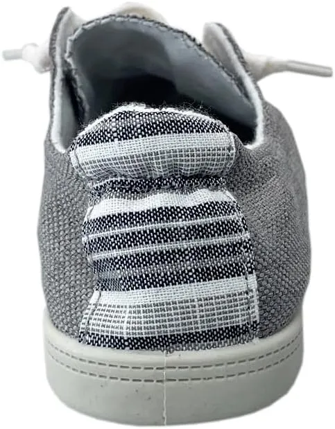 Women Slip-On Linen Canvas Lace-Up Fashion Sneaker