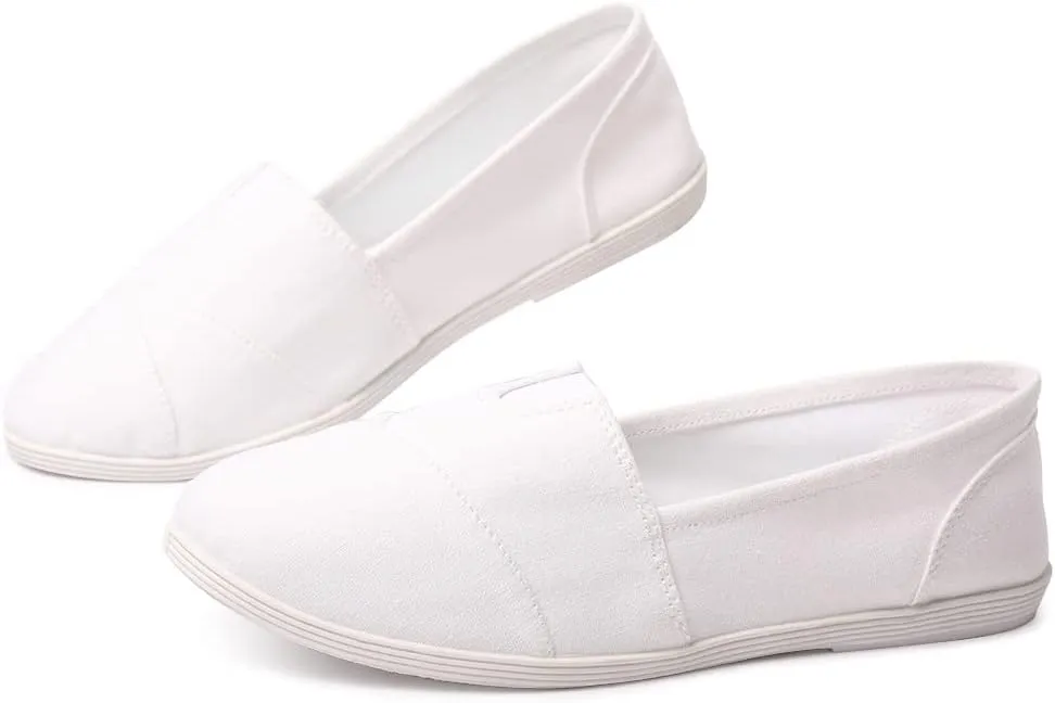 Womens Alpargata Slip On Loafer Flat Shoes Soft Daily Slip-On Casual Arch Support Sneaker Classic Flats Breathable Women's Loafer Canvas Walking Shoes