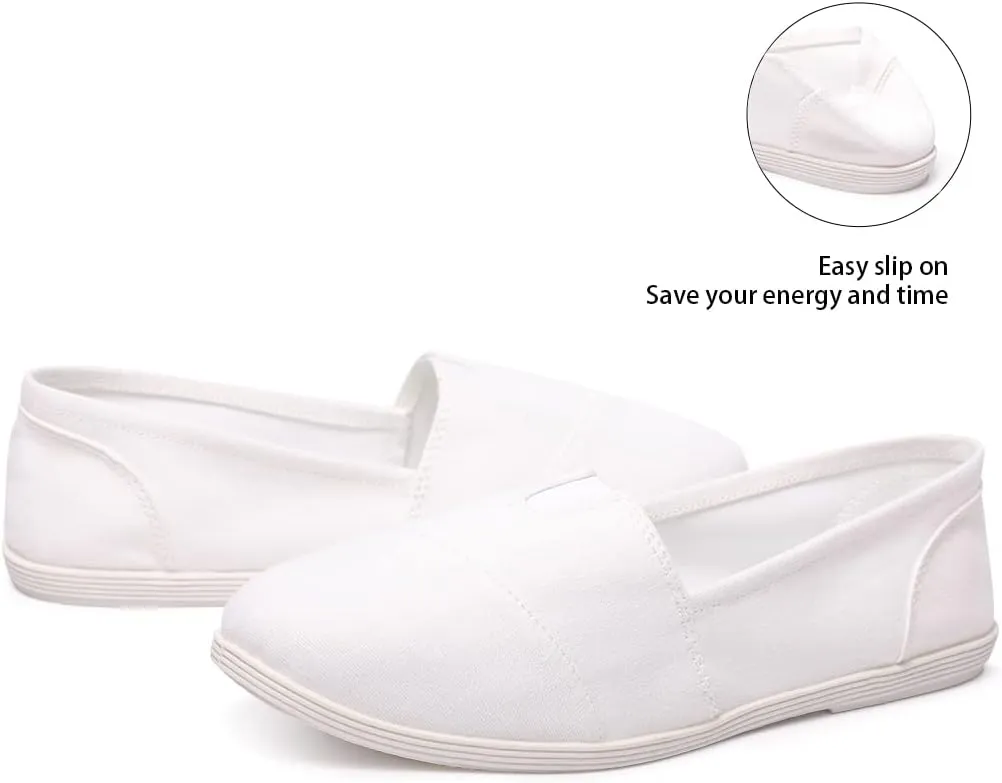 Womens Alpargata Slip On Loafer Flat Shoes Soft Daily Slip-On Casual Arch Support Sneaker Classic Flats Breathable Women's Loafer Canvas Walking Shoes
