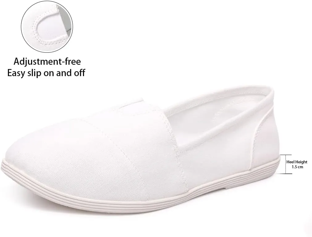 Womens Alpargata Slip On Loafer Flat Shoes Soft Daily Slip-On Casual Arch Support Sneaker Classic Flats Breathable Women's Loafer Canvas Walking Shoes
