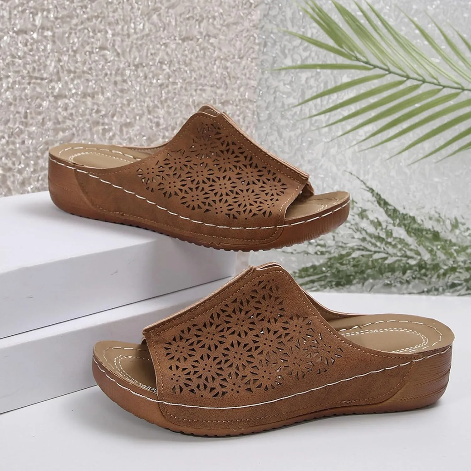 Women's Arch Support Sandals Orthotic Comfortable Walking Sandals Summer Fashion Non-Slip Beach Shoes Wedge Sandals
