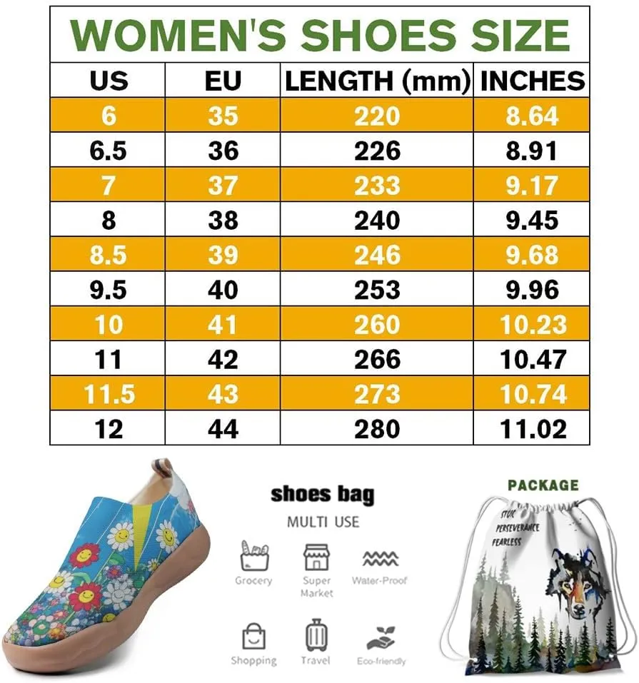 Women's Art Travel Shoes Slip-on Loafers Comfortable, Light and Fashionable Sneakers