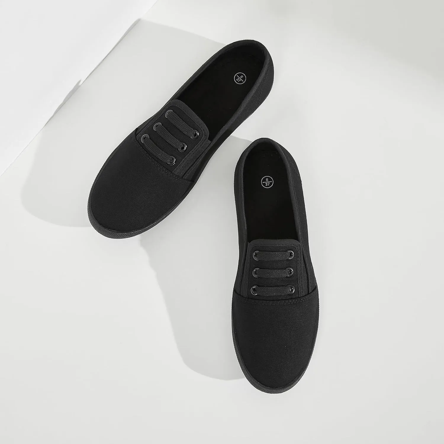 Women's Canvas Slip On Sneakers - Casual Walking Shoes, Non Slip Work Shoes