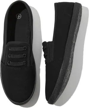 Women's Canvas Slip On Sneakers - Casual Walking Shoes, Non Slip Work Shoes