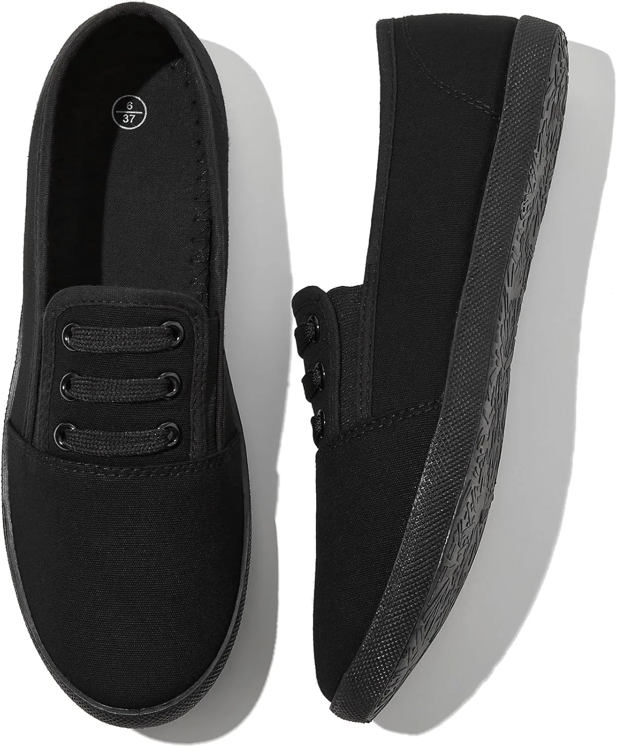 Women's Canvas Slip On Sneakers - Casual Walking Shoes, Non Slip Work Shoes