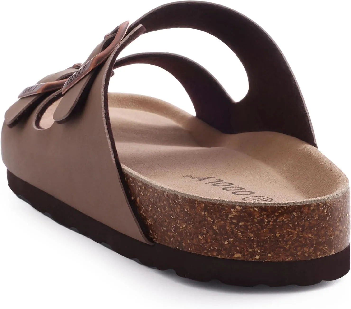 Women's Cork Footbed Slide Sandal, Arch Support Summer Outdoor Sandals with Adjustable Buckle