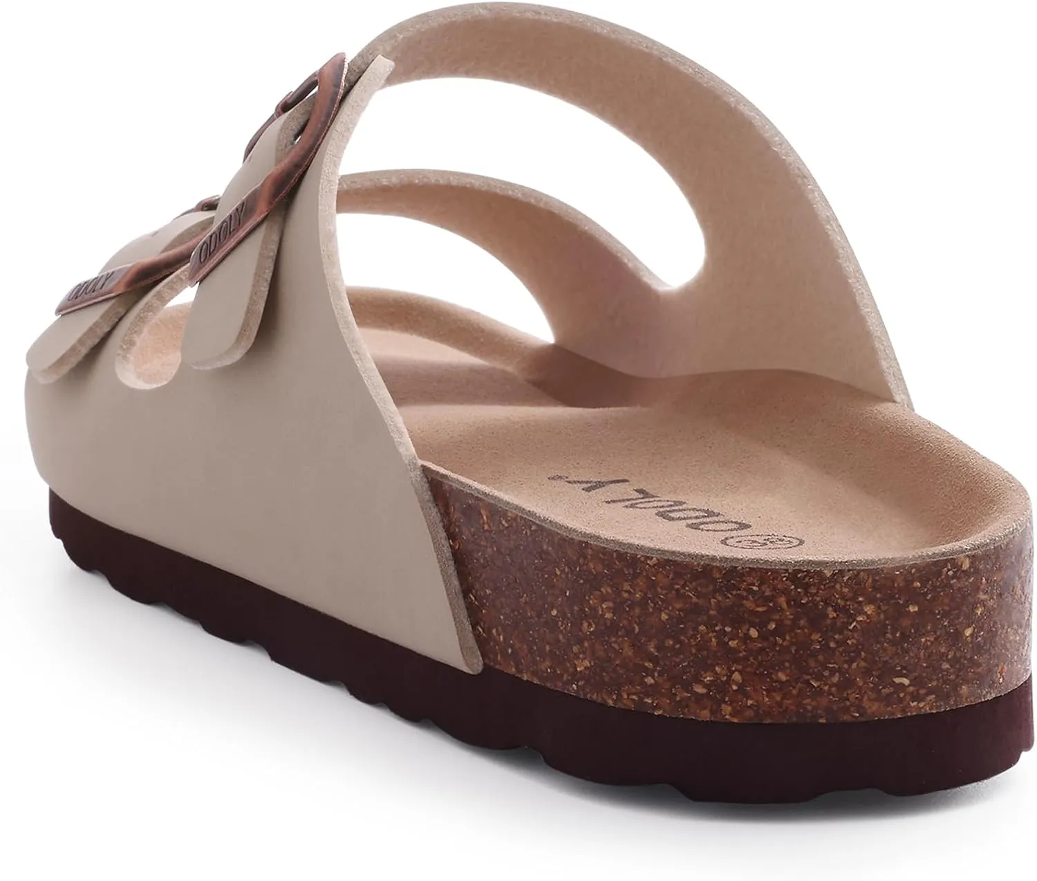 Women's Cork Footbed Slide Sandal, Arch Support Summer Outdoor Sandals with Adjustable Buckle