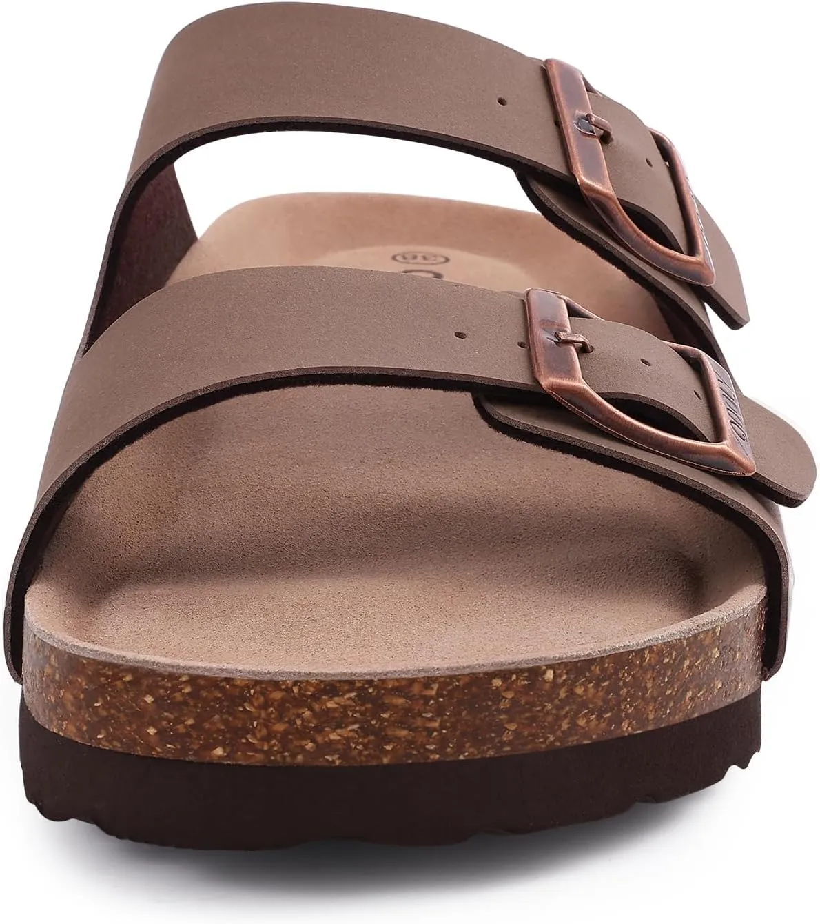 Women's Cork Footbed Slide Sandal, Arch Support Summer Outdoor Sandals with Adjustable Buckle