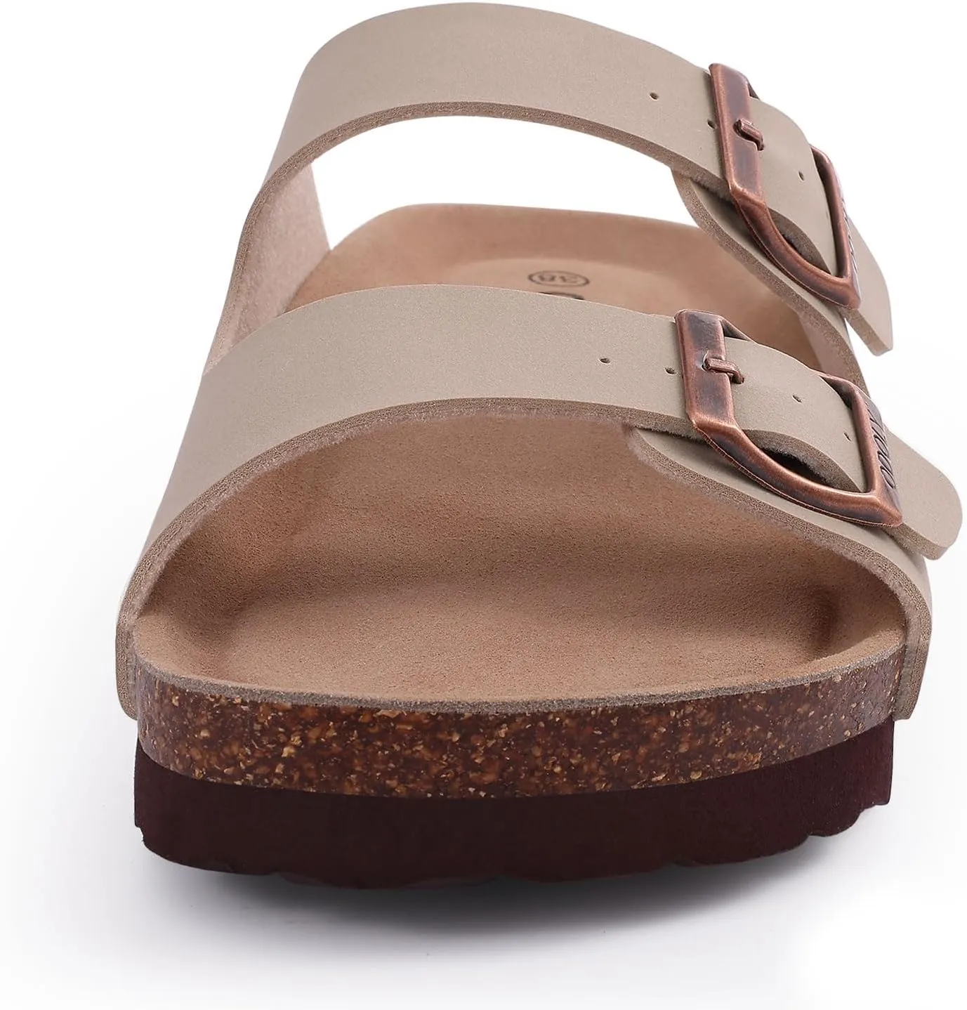 Women's Cork Footbed Slide Sandal, Arch Support Summer Outdoor Sandals with Adjustable Buckle
