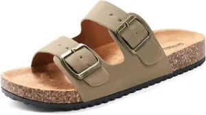 Women's Cork Sandals Comfortable Adjustable Buckle Strap Cork Footbed Arch Support Casual Ease of Wear Outdoor Slide Sandals