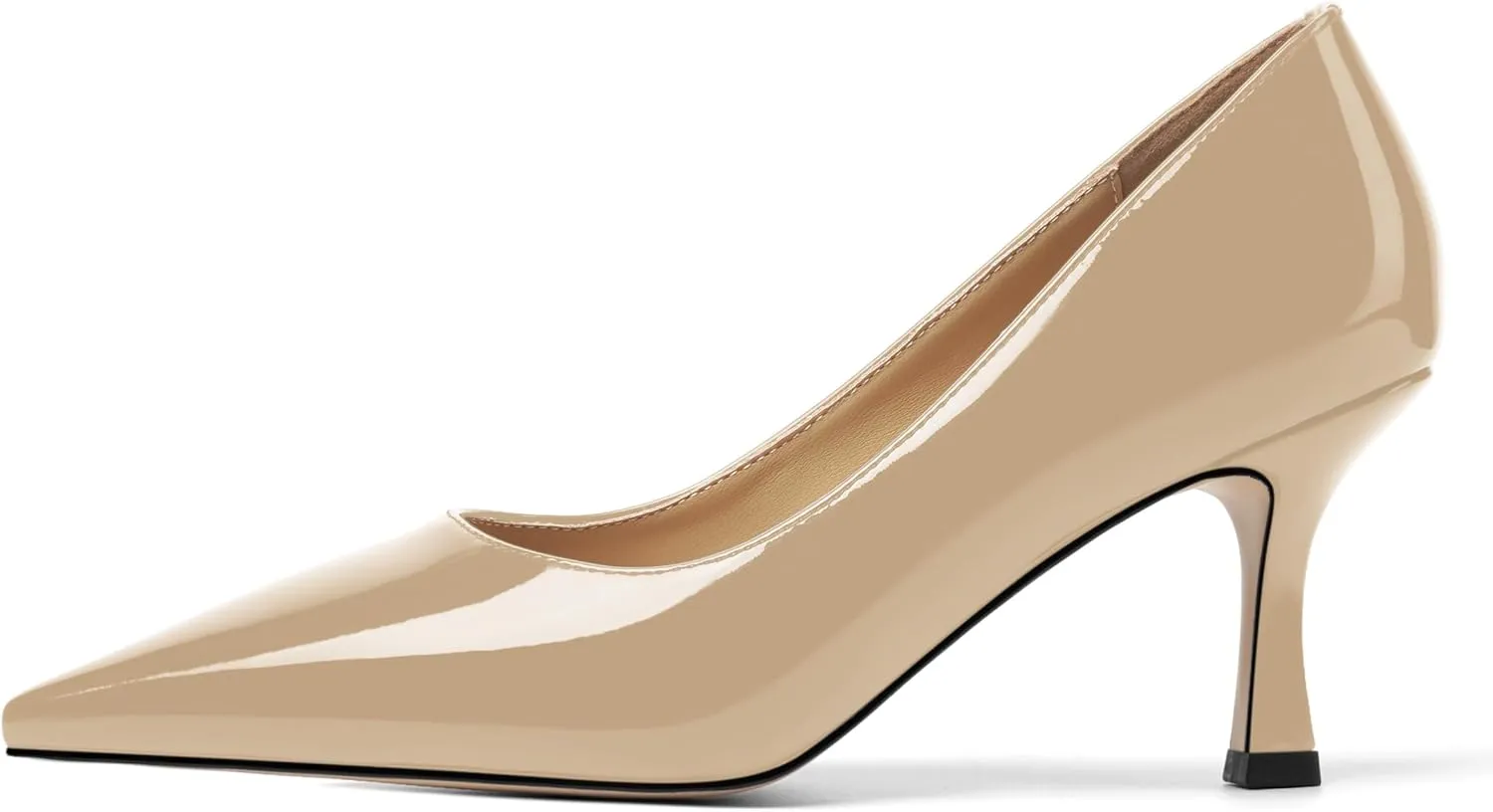 Womens Dress Pointed Toe Wedding Patent Slip On Spool High Heel Pumps Shoes 3 Inch