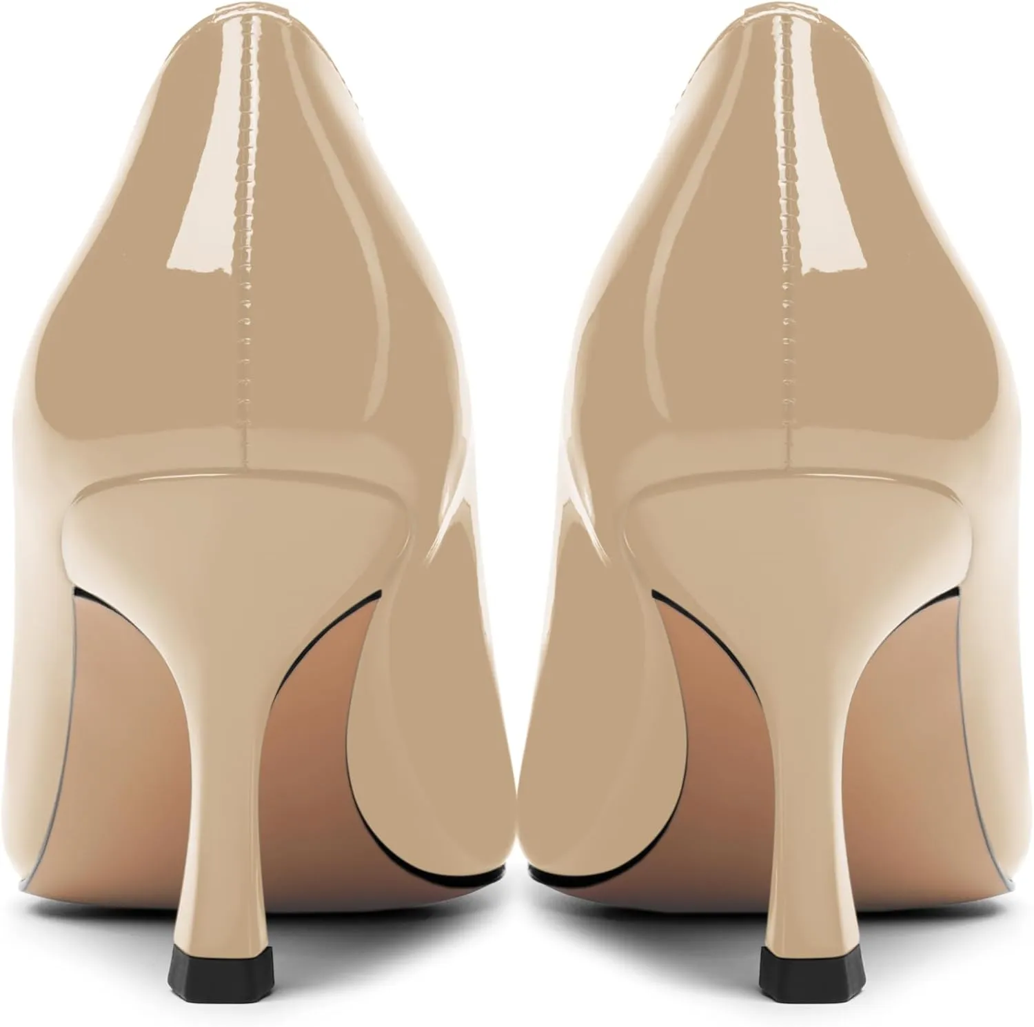Womens Dress Pointed Toe Wedding Patent Slip On Spool High Heel Pumps Shoes 3 Inch
