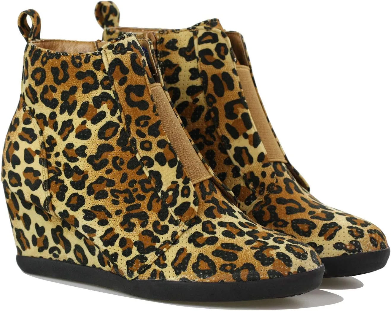 Women's Fashion Wedge Sneakers High Top Hidden Wedge Heel Platform Lace Up Shoes Ankle Bootie