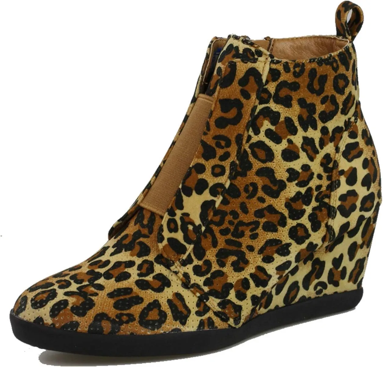 Women's Fashion Wedge Sneakers High Top Hidden Wedge Heel Platform Lace Up Shoes Ankle Bootie