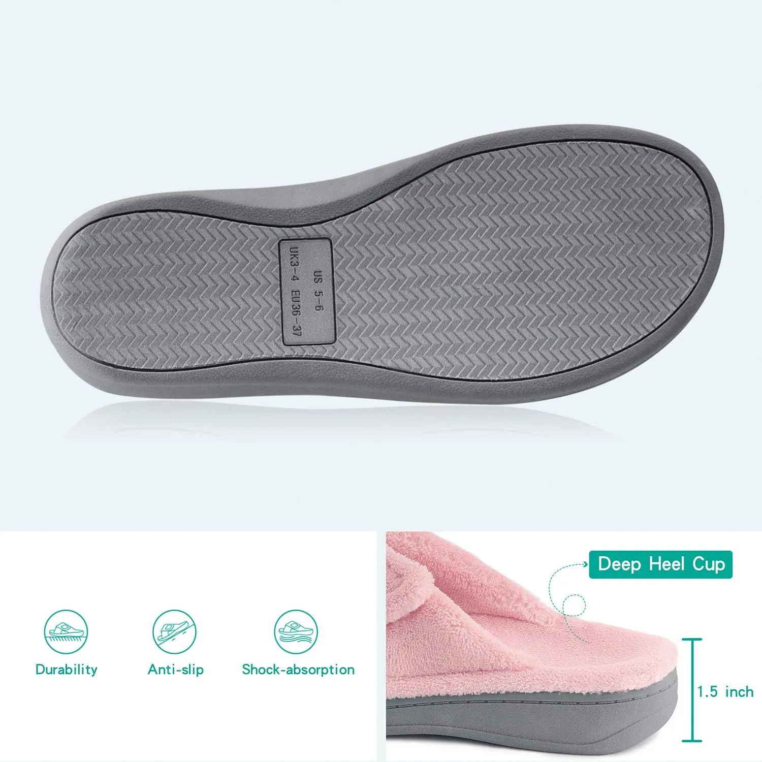 Women's Fuzzy Orthotic Arch Support Slippers Orthopedic Plantar Fasciitis Furry House Slide Slippers