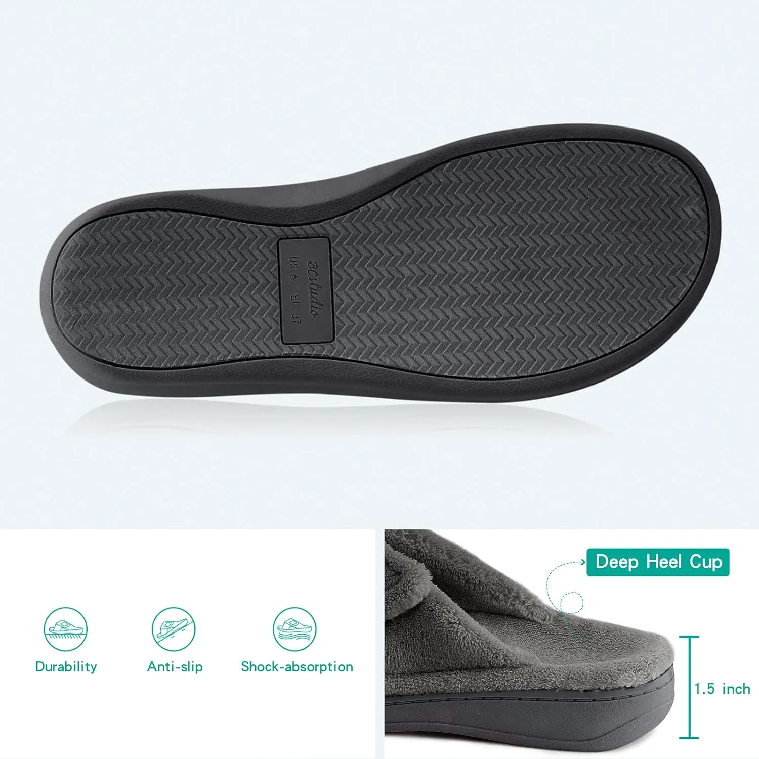 Women's Fuzzy Orthotic Arch Support Slippers Orthopedic Plantar Fasciitis Furry House Slide Slippers