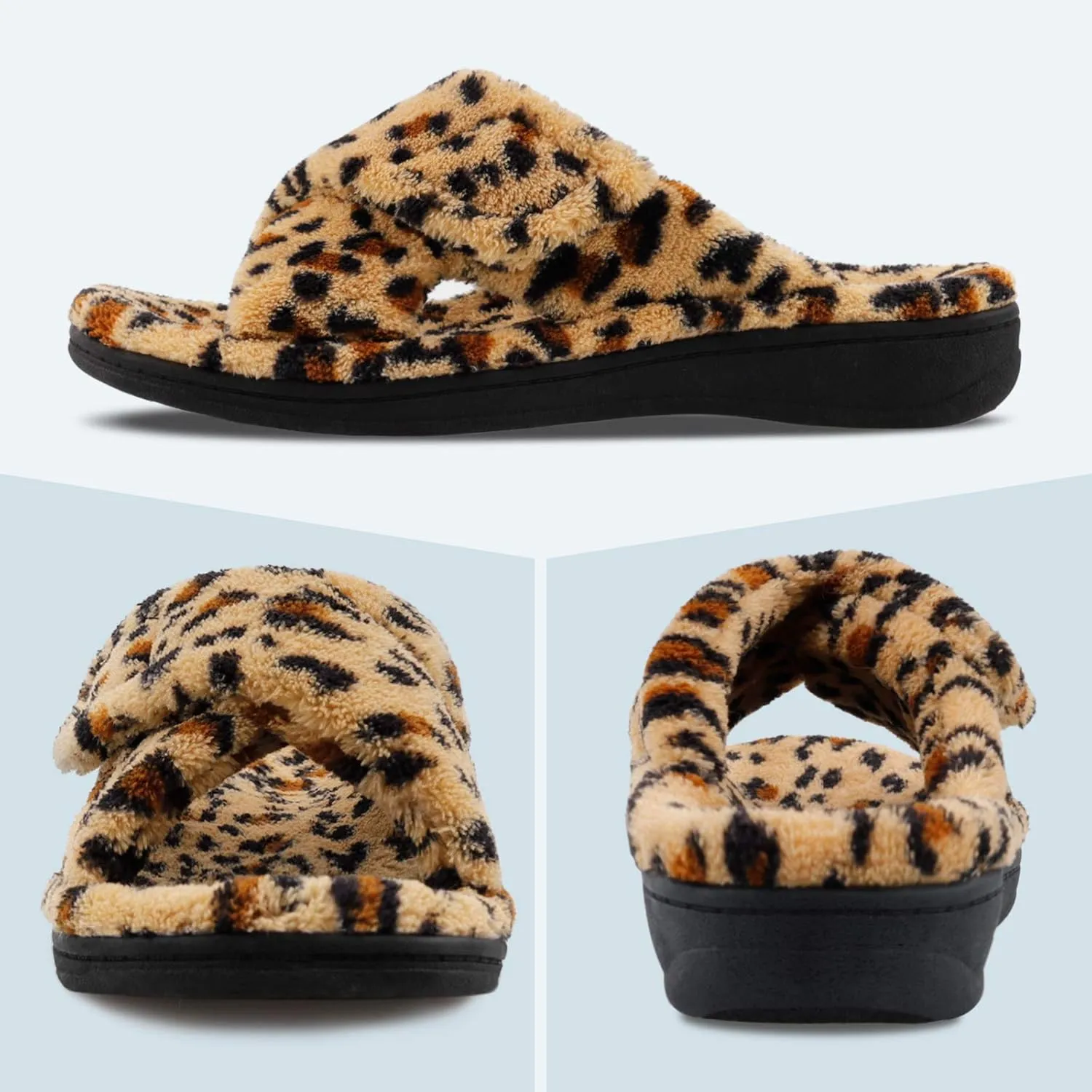 Women's Fuzzy Orthotic Arch Support Slippers Orthopedic Plantar Fasciitis Furry House Slide Slippers