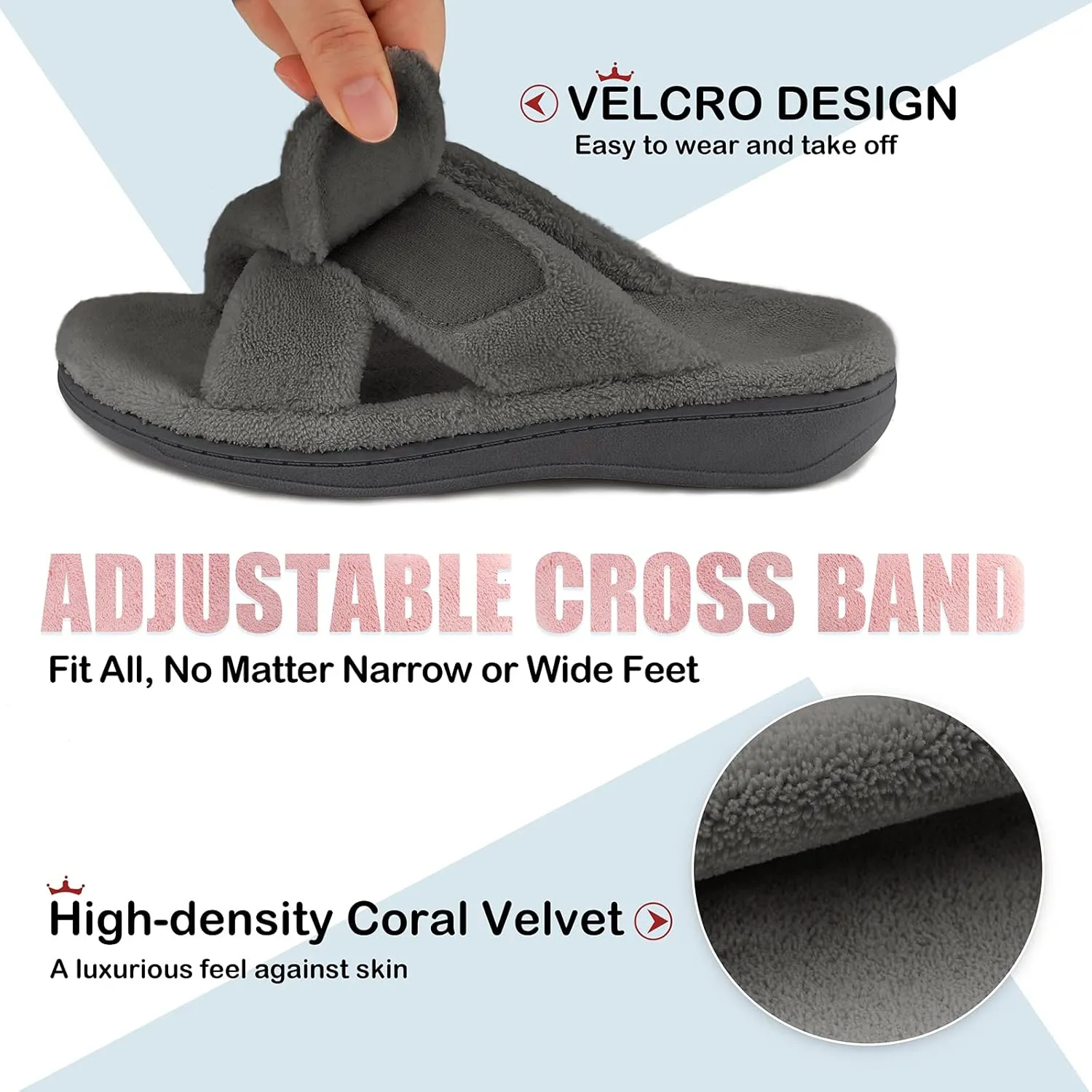Women's Fuzzy Orthotic Arch Support Slippers Orthopedic Plantar Fasciitis Furry House Slide Slippers