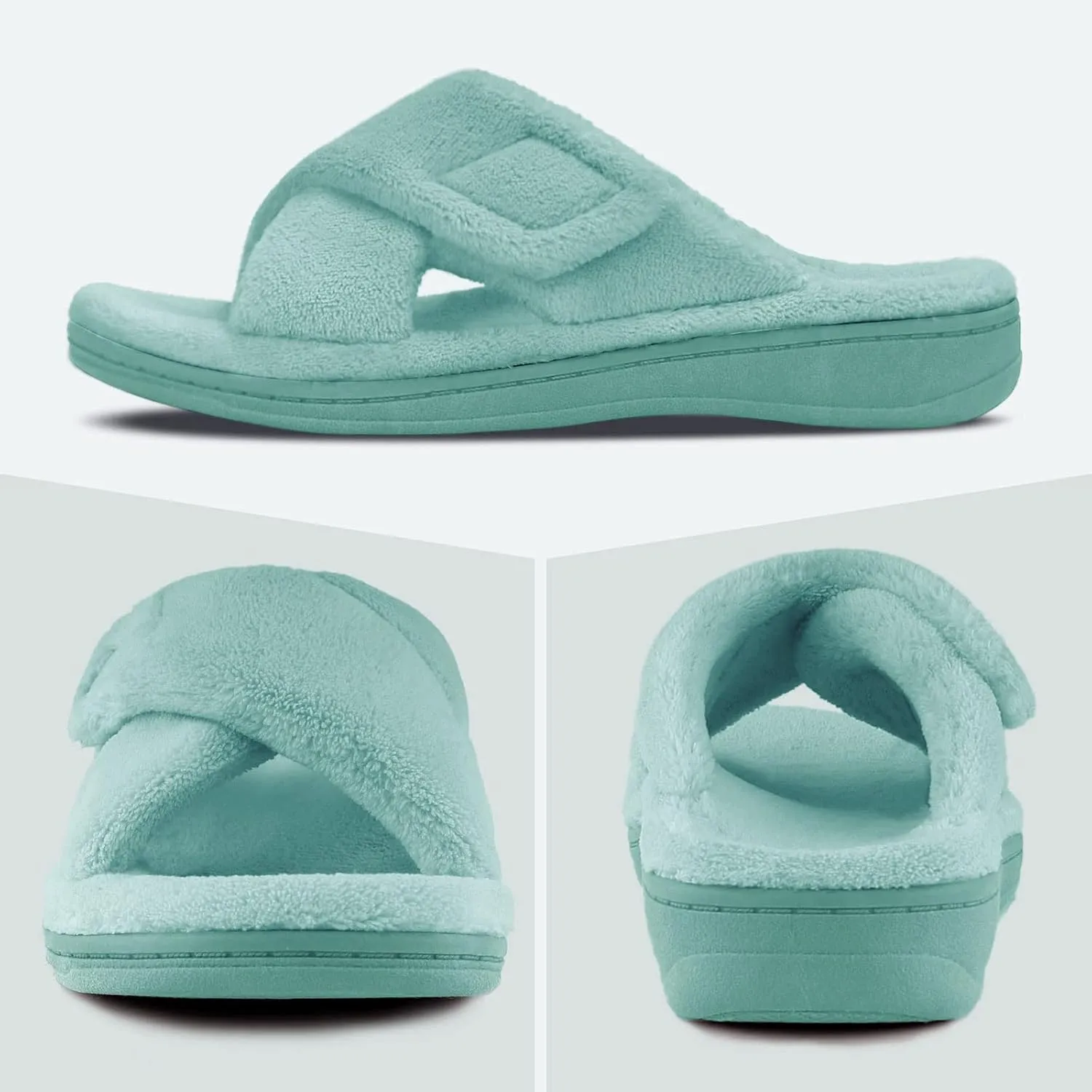 Women's Fuzzy Orthotic Arch Support Slippers Orthopedic Plantar Fasciitis Furry House Slide Slippers