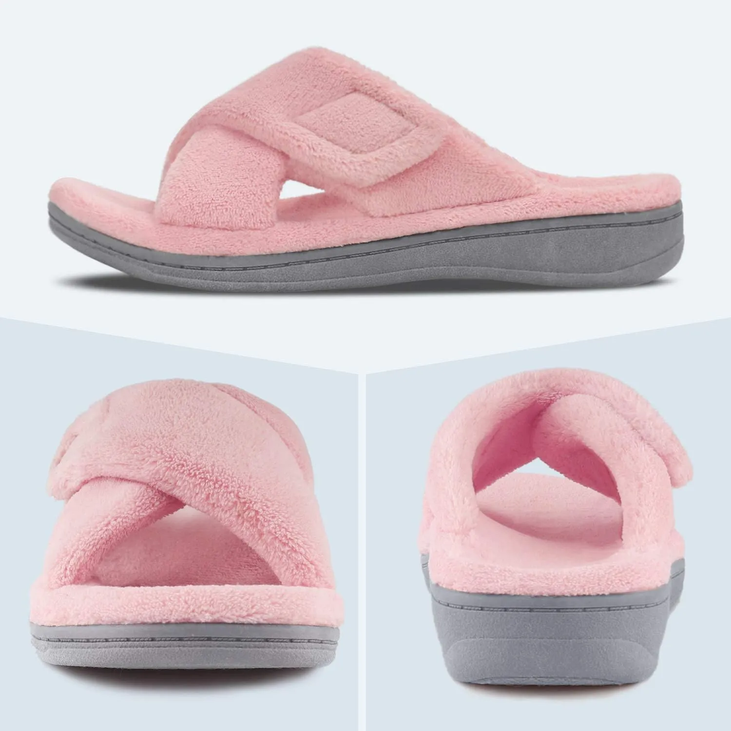 Women's Fuzzy Orthotic Arch Support Slippers Orthopedic Plantar Fasciitis Furry House Slide Slippers