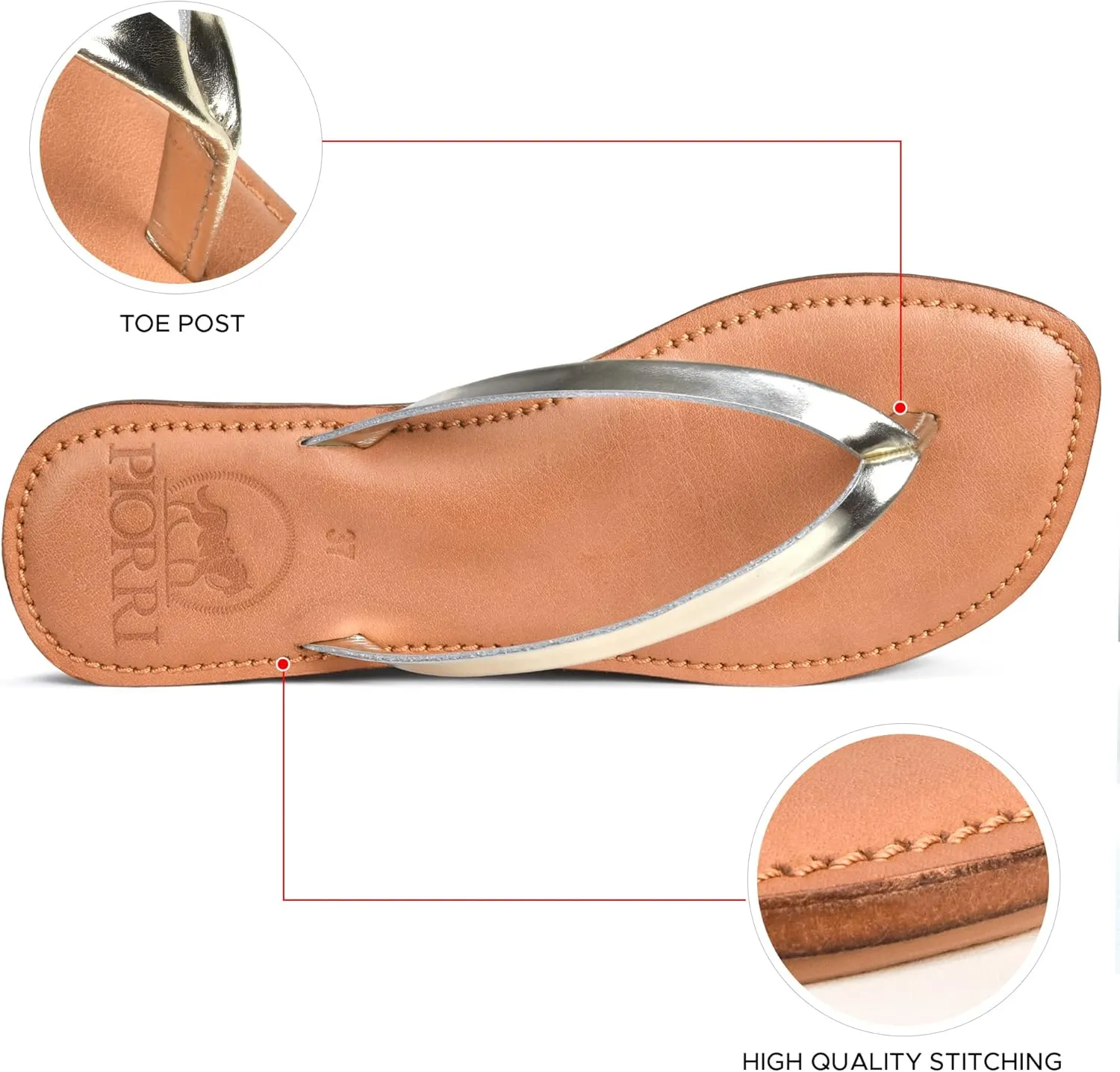 Women's Handmade Genuine Leather Summer Casual Comfort Flat Slide Sandals