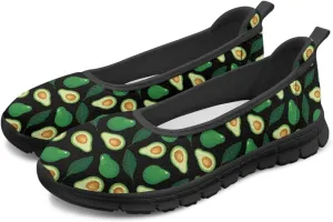 Womens Low Cut Shoes Casual Mesh Loafers Mushroom Tennis Sneakers Lightweight Slip On Fruit Print Breathable Shoe for Workout Walking