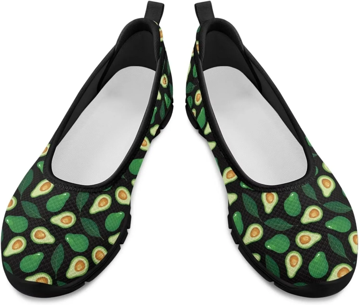 Womens Low Cut Shoes Casual Mesh Loafers Mushroom Tennis Sneakers Lightweight Slip On Fruit Print Breathable Shoe for Workout Walking