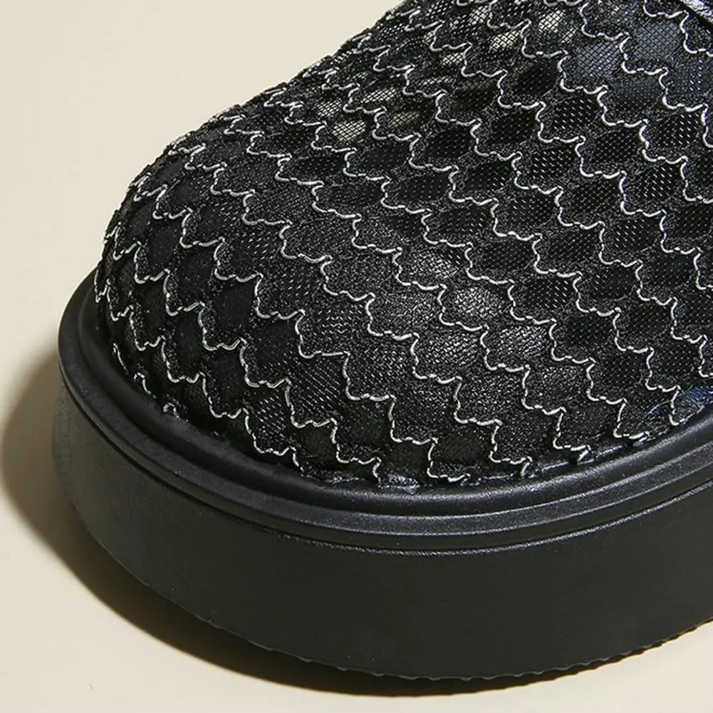 Women's Mesh Platform Clogs Sandals Cute Closed Toe Woven Summer Beach Slides Sandals Comfort Slip On Dressy Flat Mules 2025