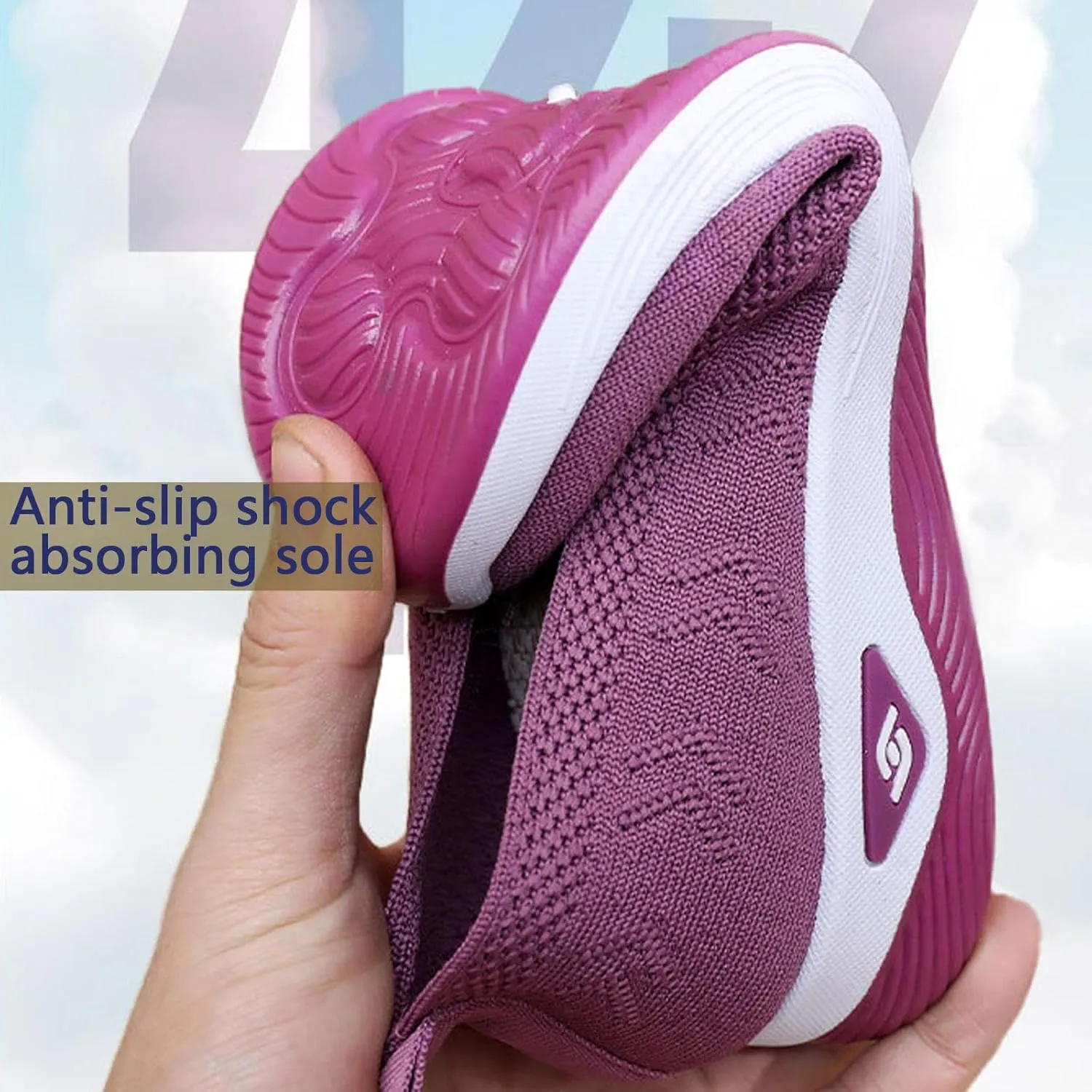 Women's Orthopedic Athletic Walking Shoes Slip On Casual Moderatearch Support Mesh-Comfortable Workout Sneakers