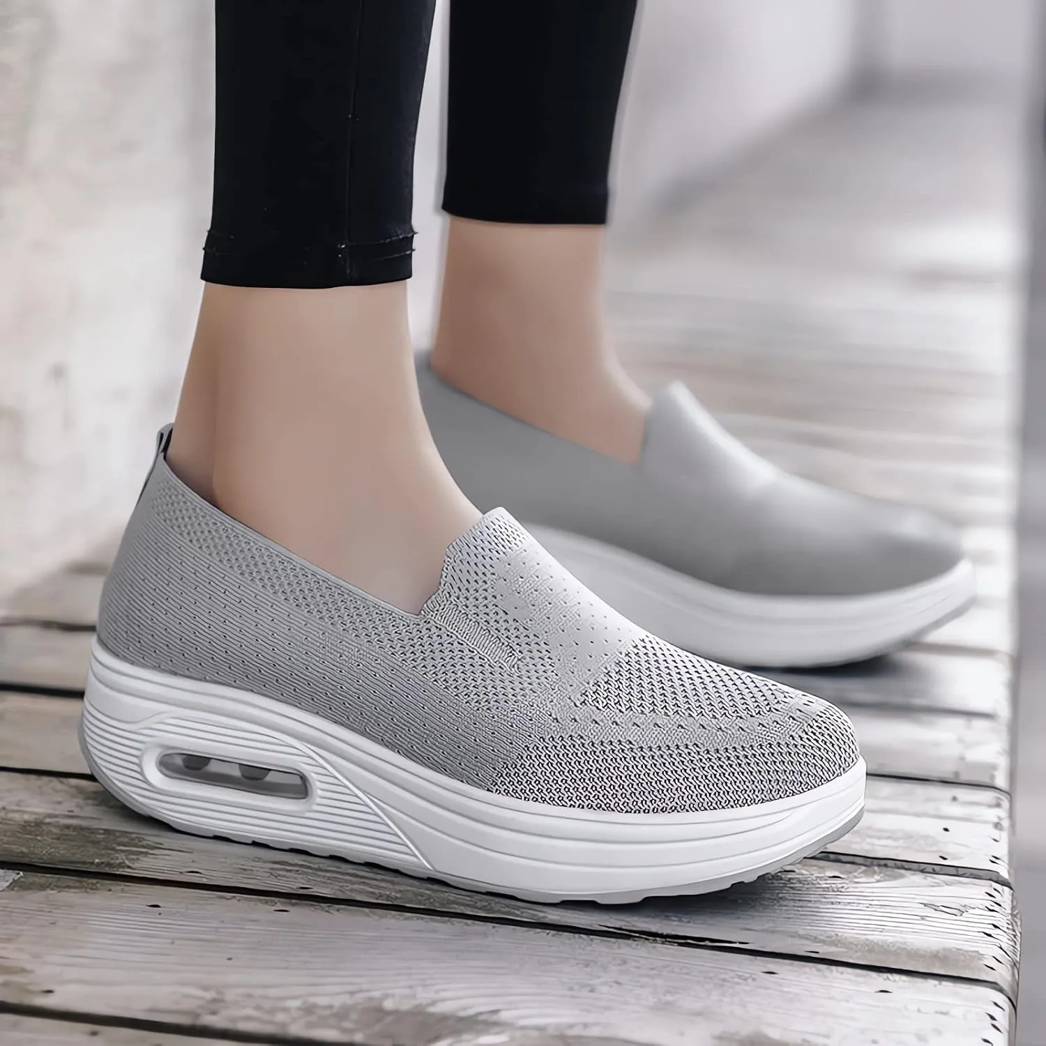 Women's Orthopedic Sneakers - 2023 New Air Cushion Slip on Walking Shoes Orthopedic Stretch Diabetic Casual Walking Wide Shoes with Arch Support, Comfort Women's Orthopedic Platform Sneakers