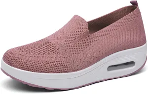 Women's Orthopedic Sneakers - 2023 New Air Cushion Slip on Walking Shoes Orthopedic Stretch Diabetic Casual Walking Wide Shoes with Arch Support, Comfort Women's Orthopedic Platform Sneakers