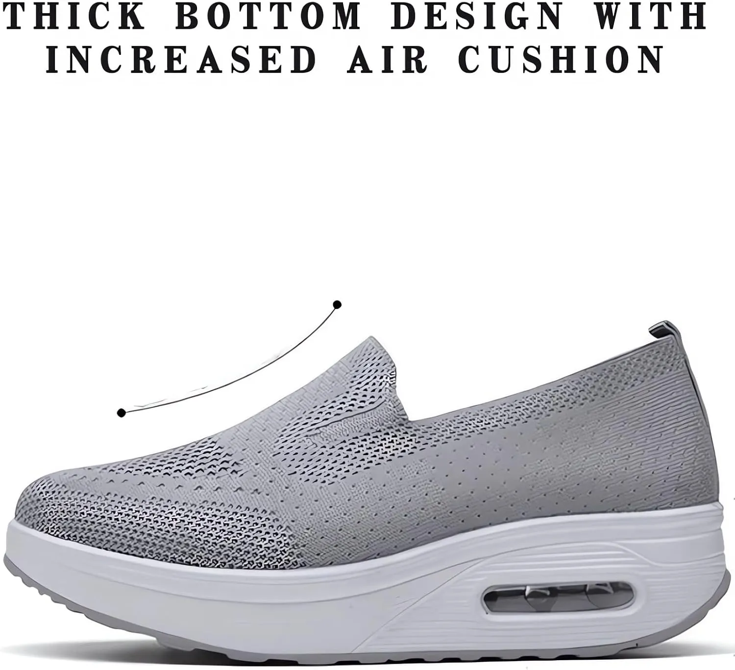 Women's Orthopedic Sneakers - 2023 New Air Cushion Slip on Walking Shoes Orthopedic Stretch Diabetic Casual Walking Wide Shoes with Arch Support, Comfort Women's Orthopedic Platform Sneakers