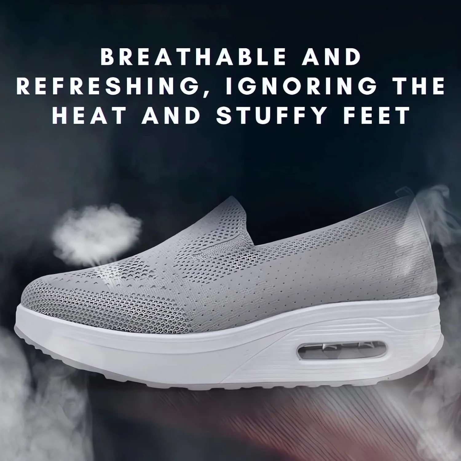 Women's Orthopedic Sneakers - 2023 New Air Cushion Slip on Walking Shoes Orthopedic Stretch Diabetic Casual Walking Wide Shoes with Arch Support, Comfort Women's Orthopedic Platform Sneakers