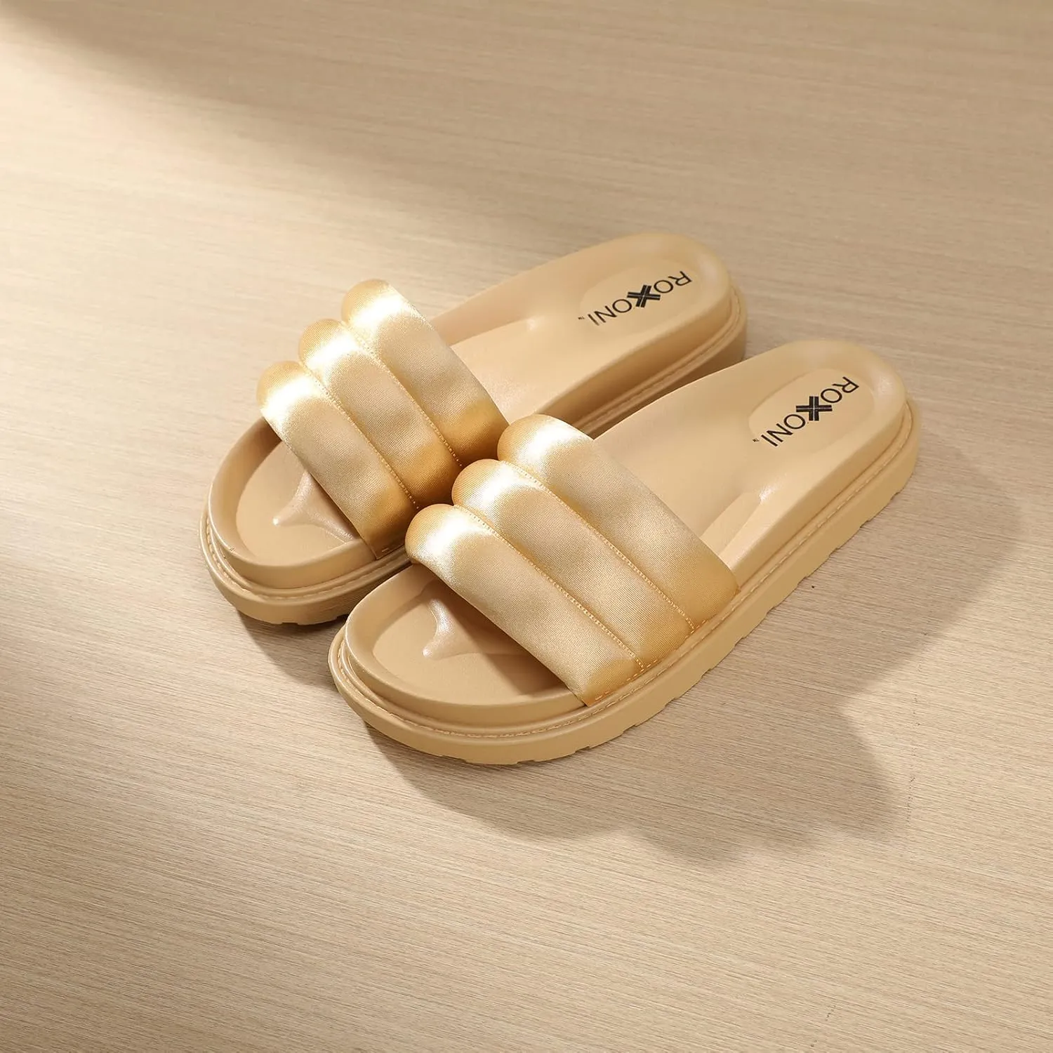Women’s Padded Strap Slide Sandals; Stylish Open Toe Sandals in 4 Fashionable Colors