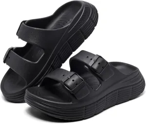 Women's Slide Sandals Recovery Sport Sandals Ladies Orthotic Adjustable Thick Cushion Reduces Stress on Feet, Joints & Back Post-Exercise With Comfortable Plantar Fasciitis Arch Support